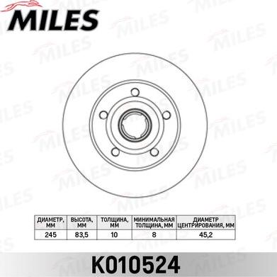 Miles K010524 - Спирачен диск vvparts.bg