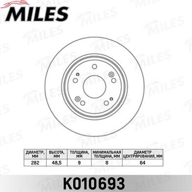 Miles K010693 - Спирачен диск vvparts.bg