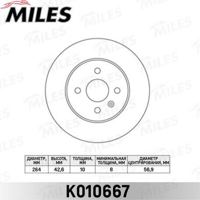 Miles K010667 - Спирачен диск vvparts.bg