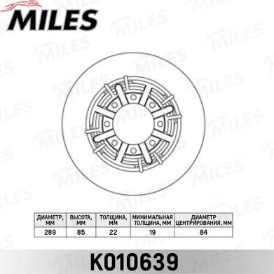 Miles K010639 - Спирачен диск vvparts.bg