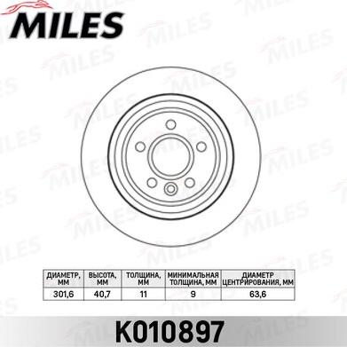 Miles K010897 - Спирачен диск vvparts.bg