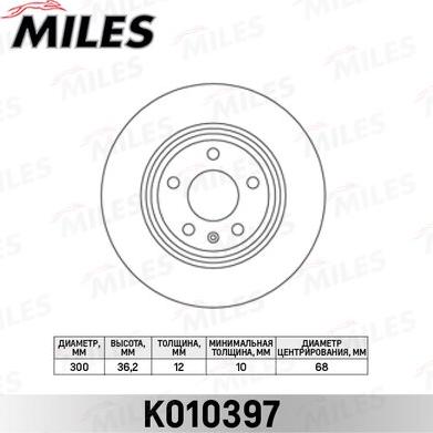 Miles K010397 - Спирачен диск vvparts.bg