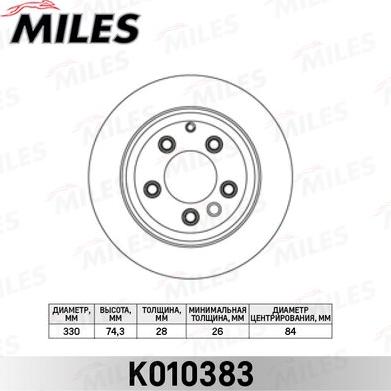 Miles K010383 - Спирачен диск vvparts.bg