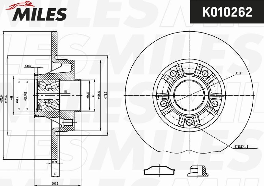 Miles K010262 - Спирачен диск vvparts.bg