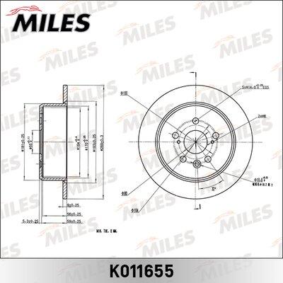 Miles K011655 - Спирачен диск vvparts.bg