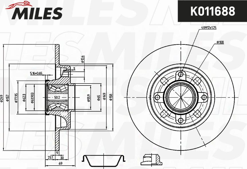 Miles K011688 - Спирачен диск vvparts.bg