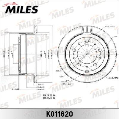 Miles K011620 - Спирачен диск vvparts.bg