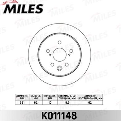 Miles K011148 - Спирачен диск vvparts.bg