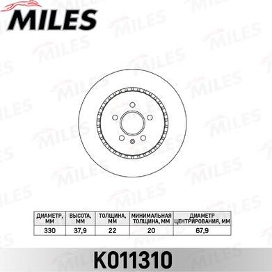 Miles K011310 - Спирачен диск vvparts.bg