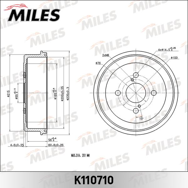 Miles K110710 - Спирачен барабан vvparts.bg