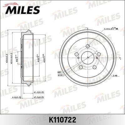 Miles K110722 - Спирачен барабан vvparts.bg