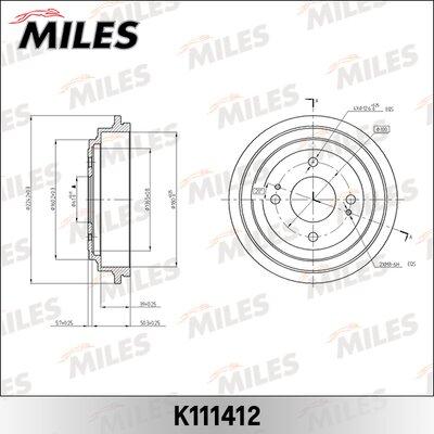 Miles K111412 - Спирачен барабан vvparts.bg