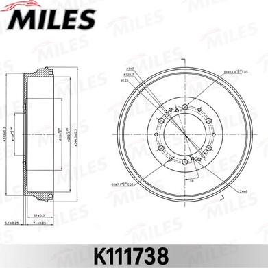 Miles K111738 - Спирачен барабан vvparts.bg