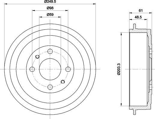 Mintex MBD051 - Спирачен барабан vvparts.bg