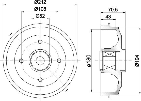 Mintex MBD028 - Спирачен барабан vvparts.bg