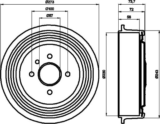 Mintex MBD285 - Спирачен барабан vvparts.bg