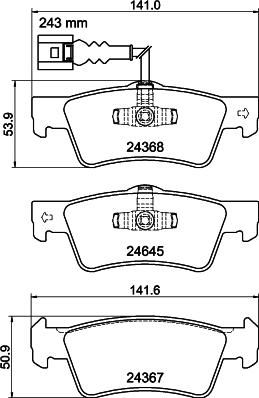 Mintex MDB4316 - Комплект спирачно феродо, дискови спирачки vvparts.bg