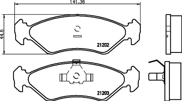 Mintex MDB1404 - Комплект спирачно феродо, дискови спирачки vvparts.bg