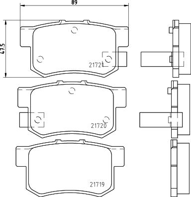 Mintex MDB1564 - Комплект спирачно феродо, дискови спирачки vvparts.bg