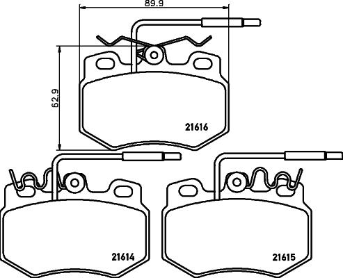 Mintex MDB1611 - Комплект спирачно феродо, дискови спирачки vvparts.bg