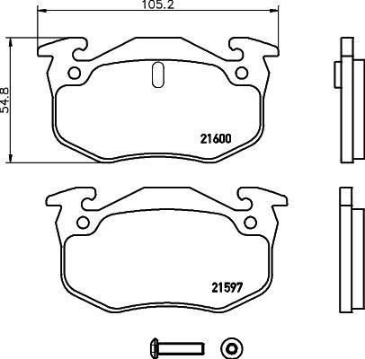 Mintex MDB1677 - Комплект спирачно феродо, дискови спирачки vvparts.bg