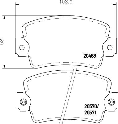 Mintex MDB1143 - Комплект спирачно феродо, дискови спирачки vvparts.bg