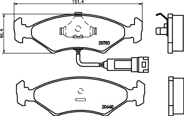 Mintex MDB1174 - Комплект спирачно феродо, дискови спирачки vvparts.bg