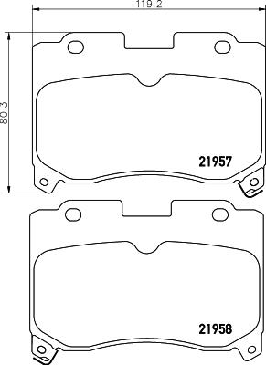 Mintex MDB1838 - Комплект спирачно феродо, дискови спирачки vvparts.bg