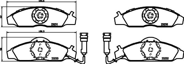 Mintex MDB1827 - Комплект спирачно феродо, дискови спирачки vvparts.bg