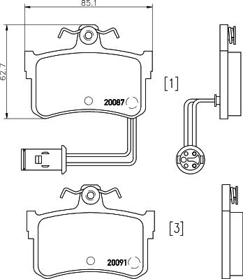 Mintex MDB1343 - Комплект спирачно феродо, дискови спирачки vvparts.bg