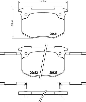 Mintex MDB1315 - Комплект спирачно феродо, дискови спирачки vvparts.bg