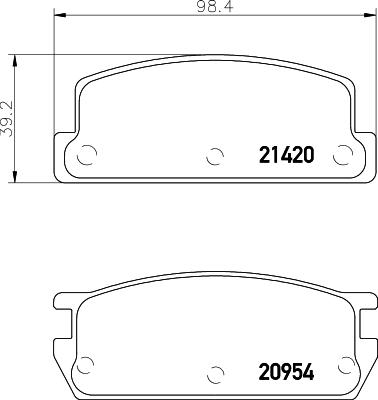 Mintex MDB1311 - Комплект спирачно феродо, дискови спирачки vvparts.bg