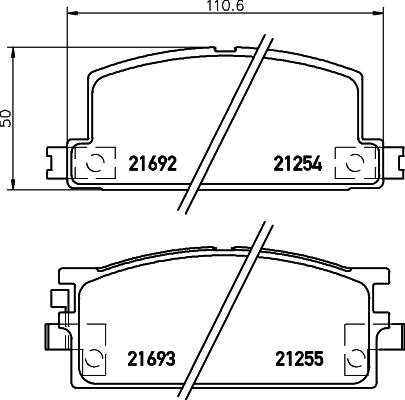 Mintex MDB1255 - Комплект спирачно феродо, дискови спирачки vvparts.bg