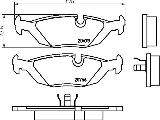 Mintex MDB1239 - Комплект спирачно феродо, дискови спирачки vvparts.bg