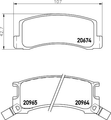 Mintex MDB1227 - Комплект спирачно феродо, дискови спирачки vvparts.bg