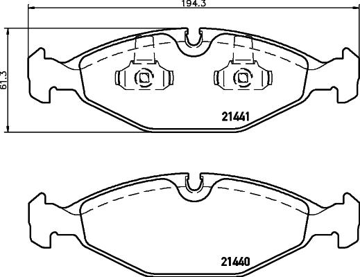 Mintex MDB1753 - Комплект спирачно феродо, дискови спирачки vvparts.bg