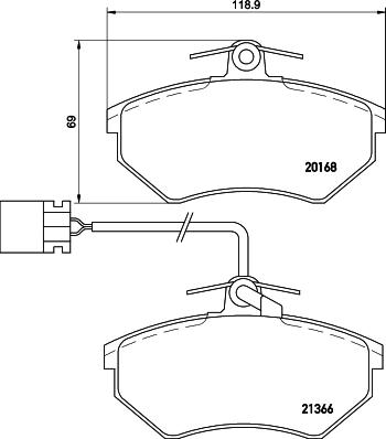 Mintex MDB1700 - Комплект спирачно феродо, дискови спирачки vvparts.bg