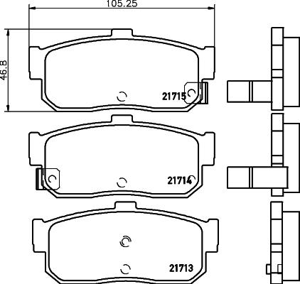 Mintex MDB1707 - Комплект спирачно феродо, дискови спирачки vvparts.bg