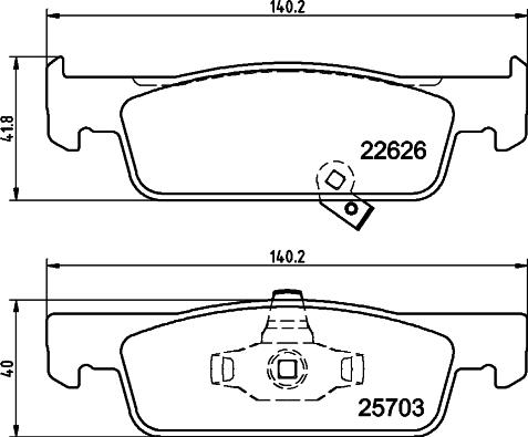 Mintex MDB3985 - Комплект спирачно феродо, дискови спирачки vvparts.bg