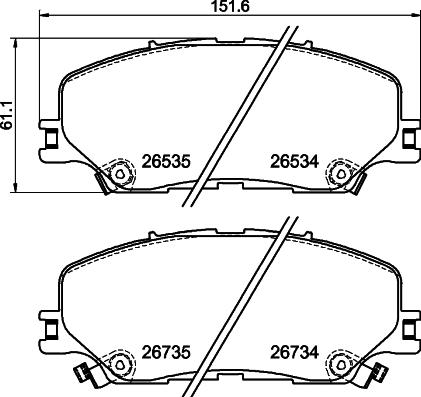 Mintex MDB3527 - Комплект спирачно феродо, дискови спирачки vvparts.bg