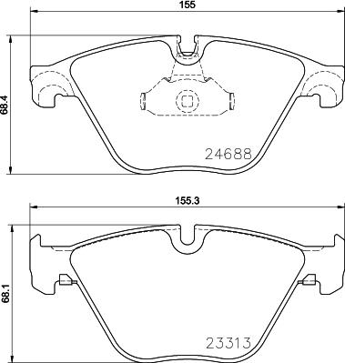 Mintex MDB3092 - Комплект спирачно феродо, дискови спирачки vvparts.bg