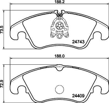 Mintex MDB3041 - Комплект спирачно феродо, дискови спирачки vvparts.bg