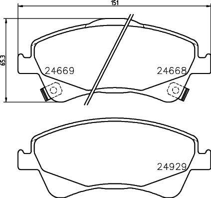 Mintex MDB3053 - Комплект спирачно феродо, дискови спирачки vvparts.bg