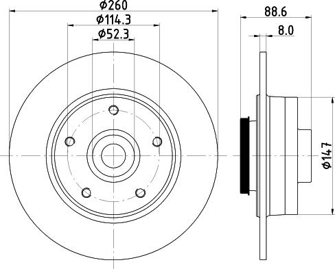 Mintex MDC2795C - Спирачен диск vvparts.bg