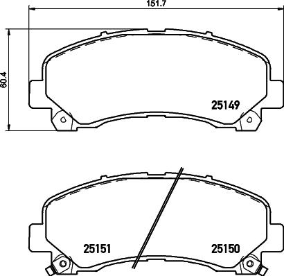 Mintex MDB3185 - Комплект спирачно феродо, дискови спирачки vvparts.bg