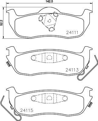 Mintex MDB3822 - Комплект спирачно феродо, дискови спирачки vvparts.bg