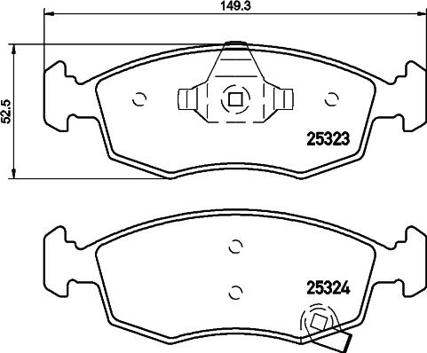 Mintex MDB3233 - Комплект спирачно феродо, дискови спирачки vvparts.bg