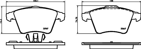 Mintex MDB2943 - Комплект спирачно феродо, дискови спирачки vvparts.bg