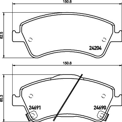 Mintex MDB2933 - Комплект спирачно феродо, дискови спирачки vvparts.bg