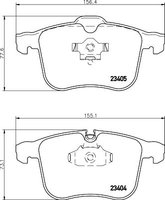 Mintex MDB2547 - Комплект спирачно феродо, дискови спирачки vvparts.bg